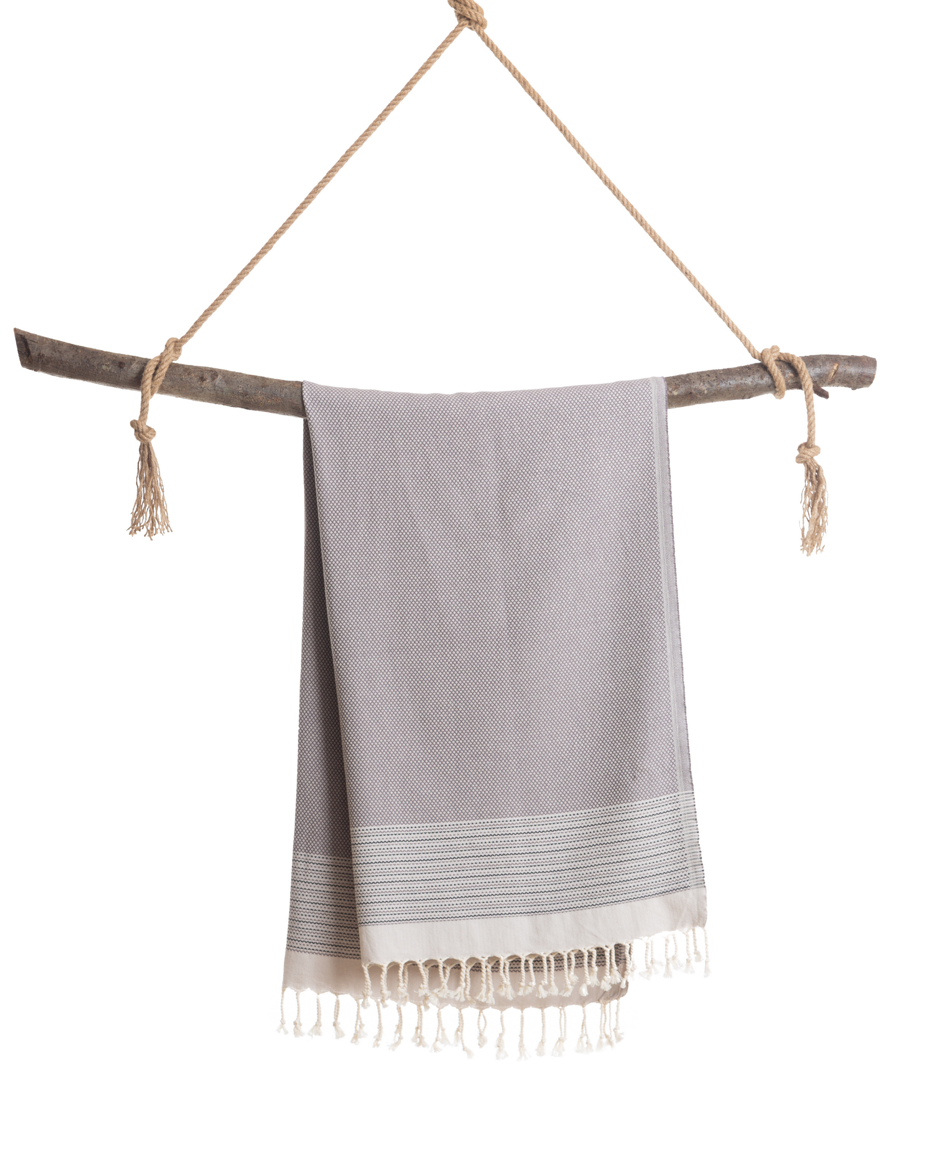PHARAO Beach Towel, Turkish Hammam Towel, Spa & Sauna Towel - Anthracite  / Black-3