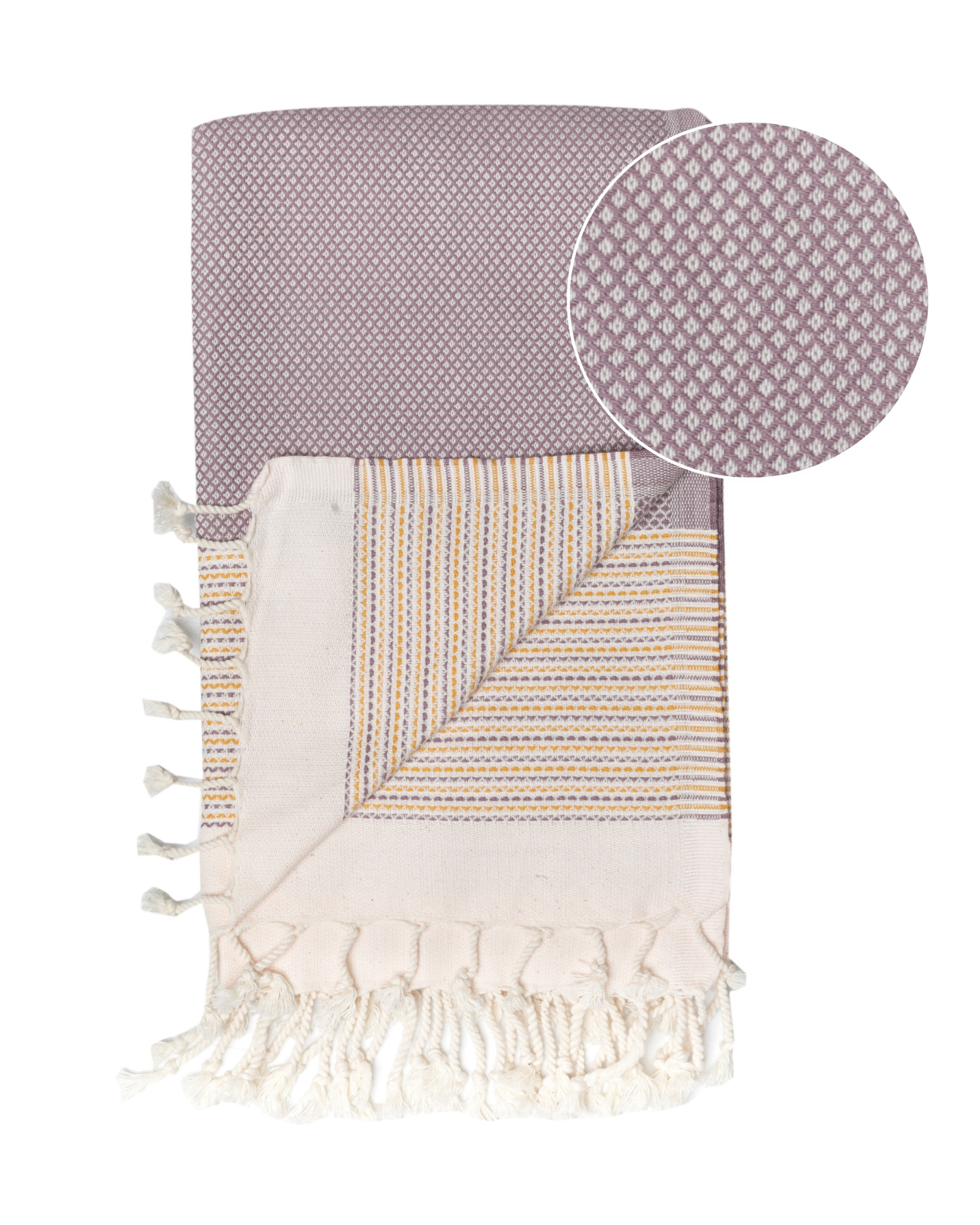 PHARAO Beach Towel, Turkish Hammam Towel, Spa & Sauna Towel - Brown / Yellow-2