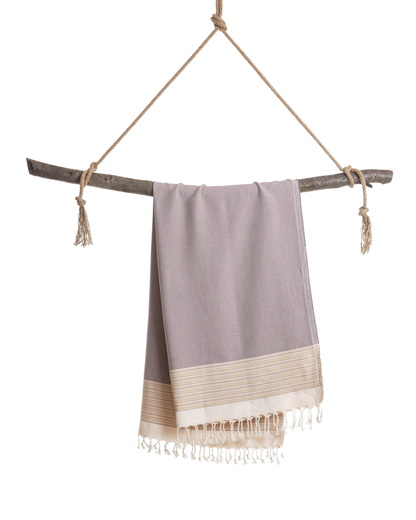 PHARAO Beach Towel, Turkish Hammam Towel, Spa & Sauna Towel - Brown / Yellow-3
