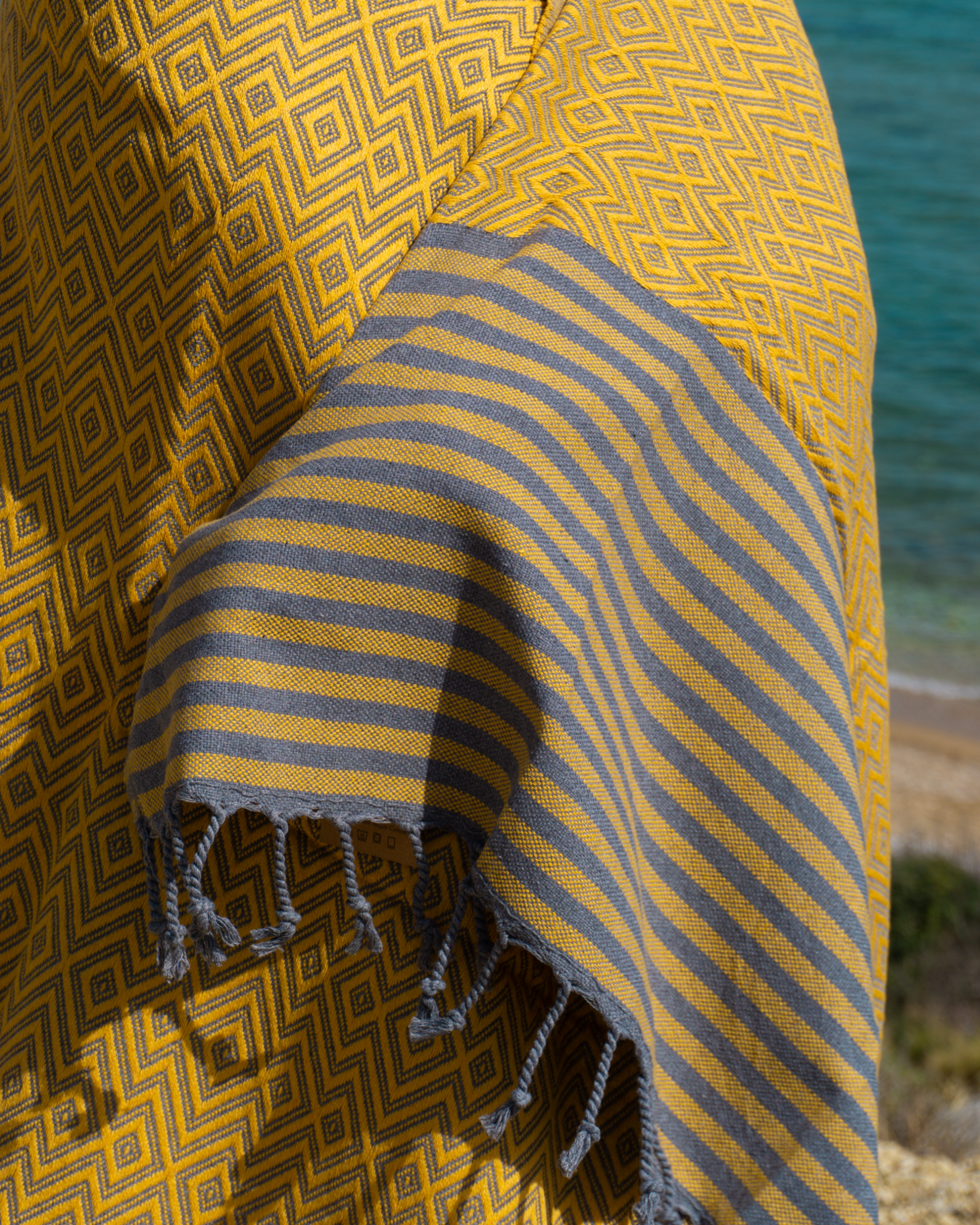 SAHARA Hammam Beach Towel, Spa Sauna Towel - Yellow-1