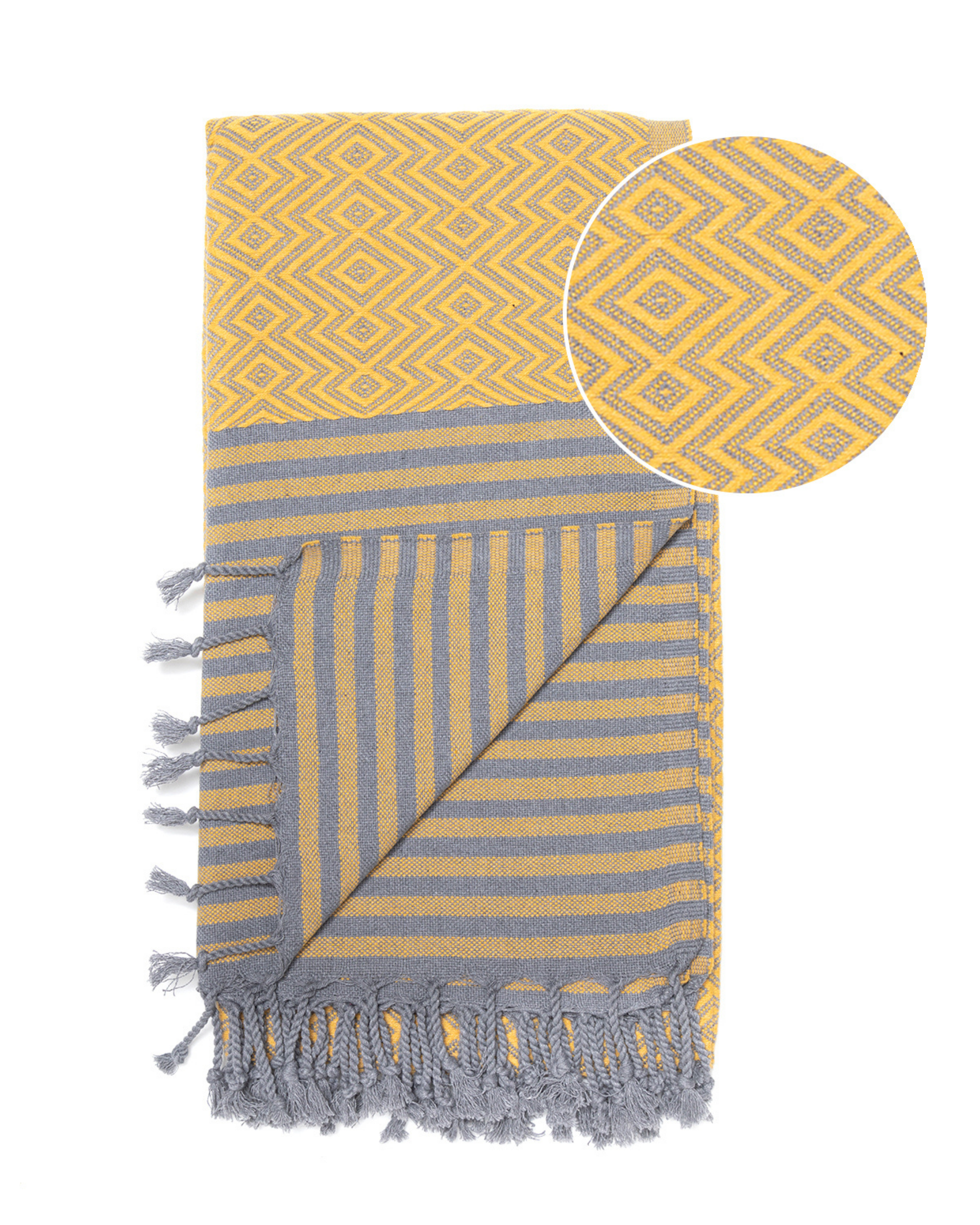 SAHARA Hammam Beach Towel, Spa Sauna Towel - Yellow-2
