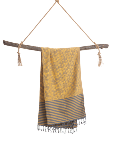 SAHARA Hammam Beach Towel, Spa Sauna Towel - Yellow-3
