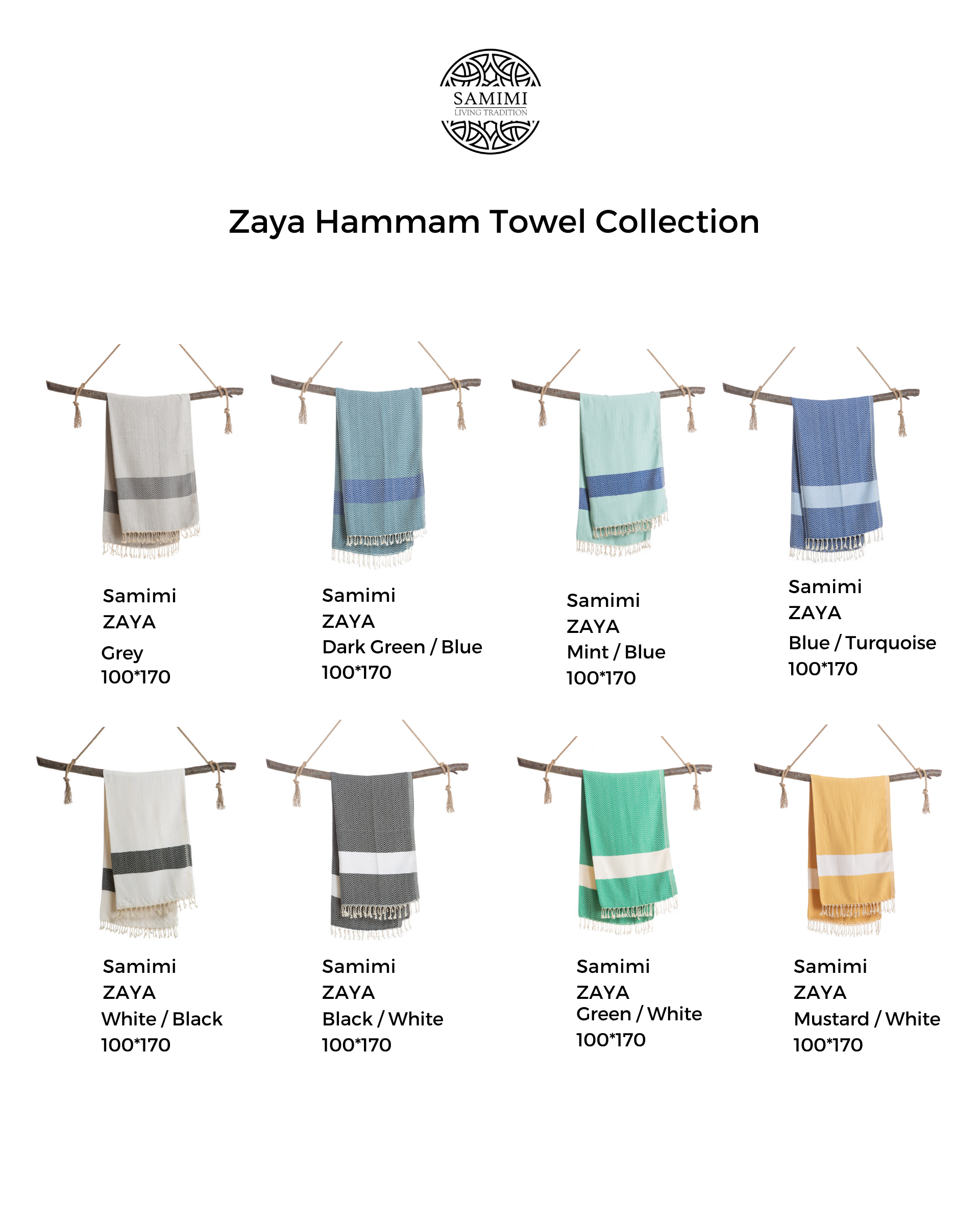 ZAYA Hammam Towel, Beach Towel, Pestemal - Black / White-4